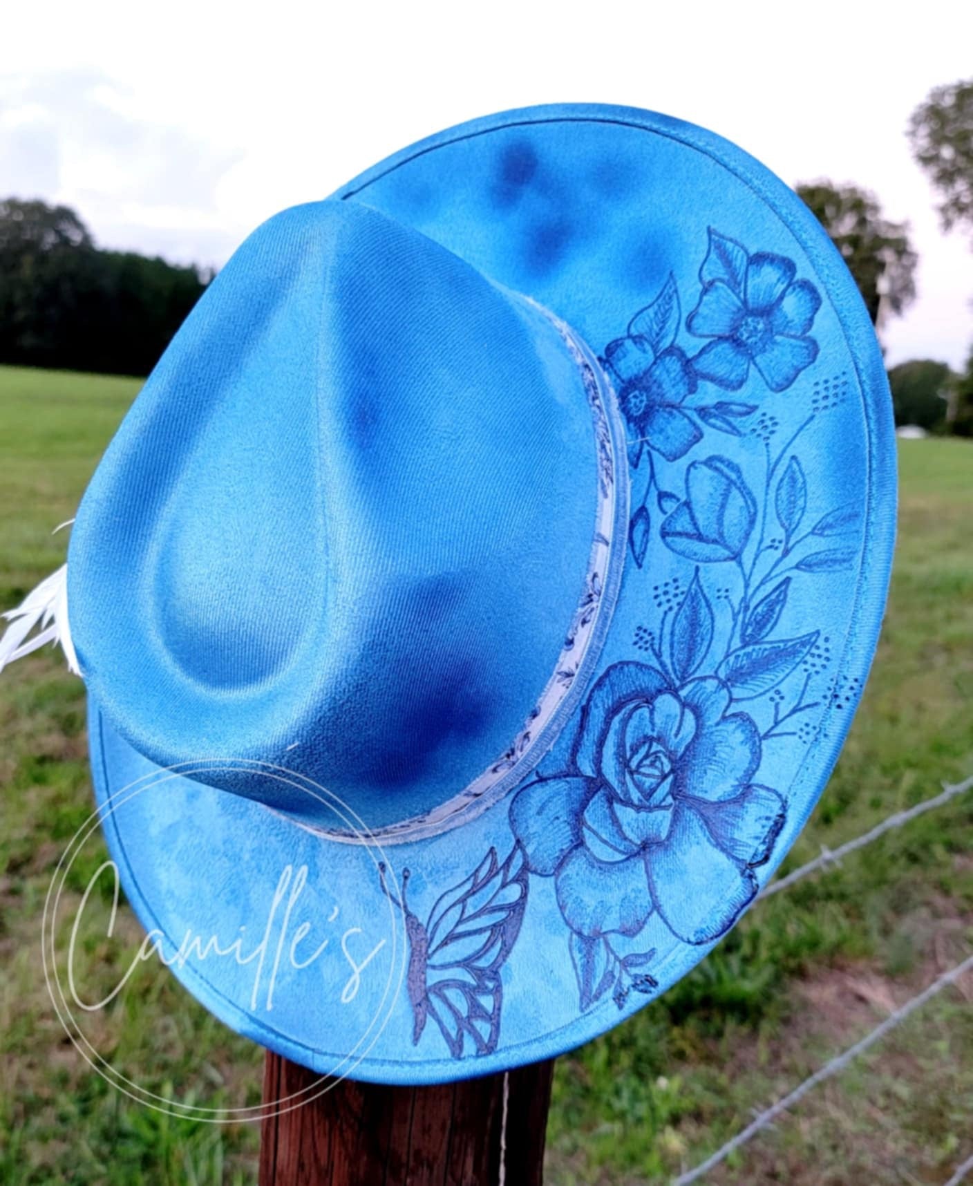 Western Adult Custom Burned Hat