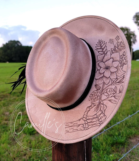 Western Adult Custom Burned Hat