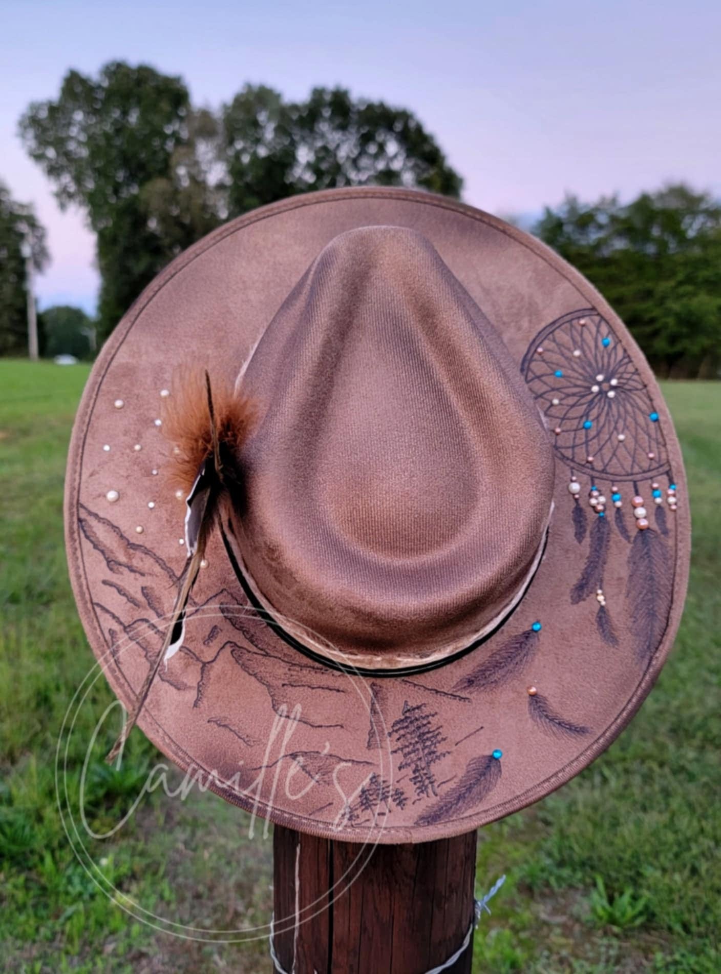 Western Adult Custom Burned Hat