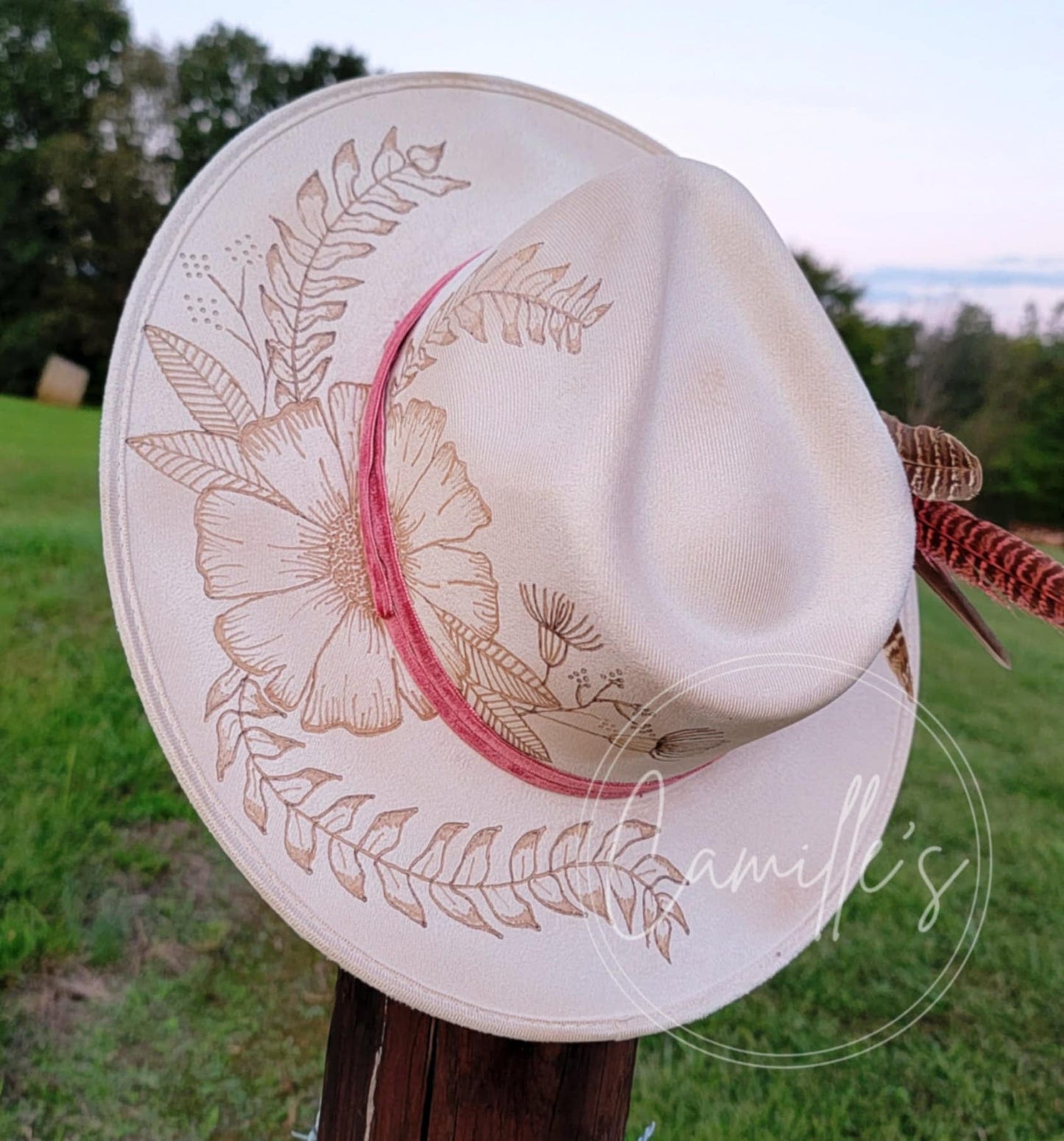 Western Adult Custom Burned Hat